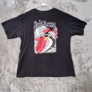Inuyasha T-Shirt Size XL Crewneck Black and Red Anime Graphic